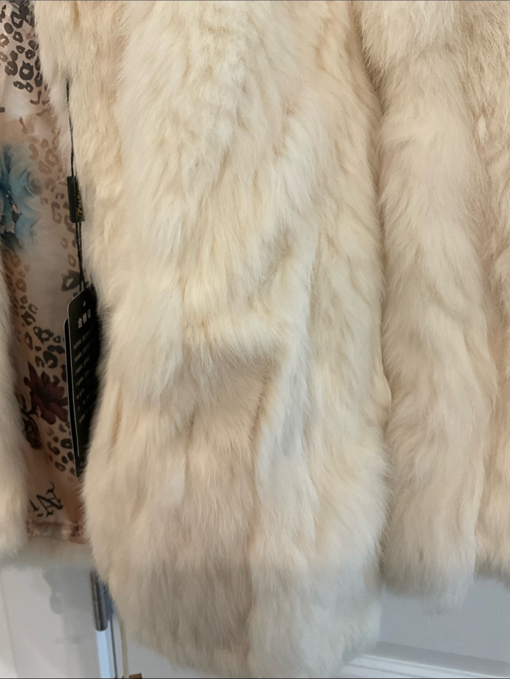 NWT Luxury Real Rabbit Fur Cream Vintage Coat - Stylish Warm Jacket - Picture 3 of 16